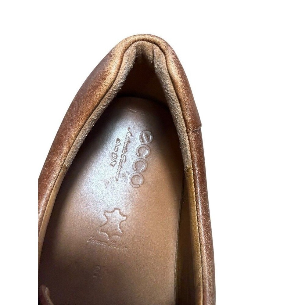 Ecco Holton Mens Dress Shoes Loafers Size 45 US 11 - 11.5 Leather Apron Tie - Picture 6 of 12